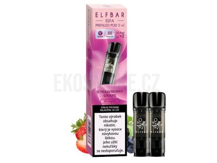 Elf Bar ELFA Pod - přednaplněná Cartridge - Strawberry Grape  - 20mg - 2ks, produktový obrázek.