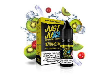 Just Juice Salt Kiwi & Cranberry On Ice (Ledové kiwi & brusinka) 10ml intenzita nikotinu 20mg tabáková nálepka Kolek Q