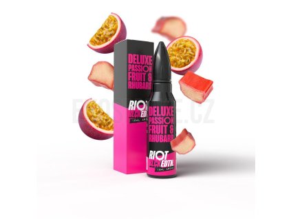 Příchuť Riot Squad BLCK EDTN S&V: Deluxe Passionfruit & Rhubarb (Marakuja s rebarborou) objem 10ml