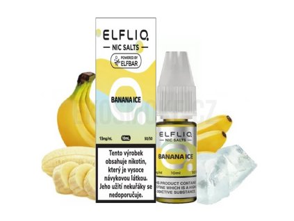 Elf Bar Elfliq - Salt e-liquid - Banana ICE - 10ml - 10mg, produktový obrázek.
