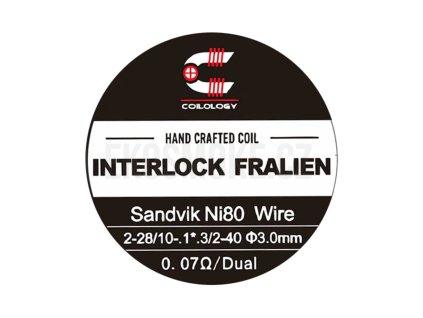 Předmotané spirálky Coilology Handcrafted Sandvik Interlock Fralien Ni80 (2ks) odpor 0,14ohm