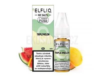 Elf Bar Elfliq - Salt e-liquid - Triple Melon - 10ml - 10mg, produktový obrázek.