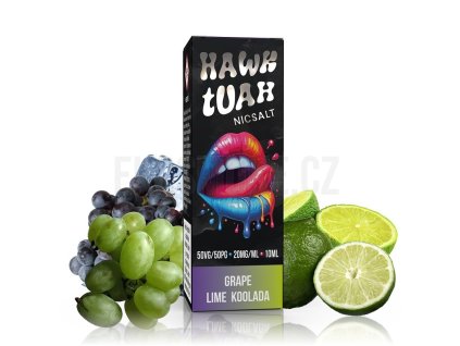 Hawk Tuah Salt - Grape Lime Koolada - 10ml - 20mg, produktový obrázek.