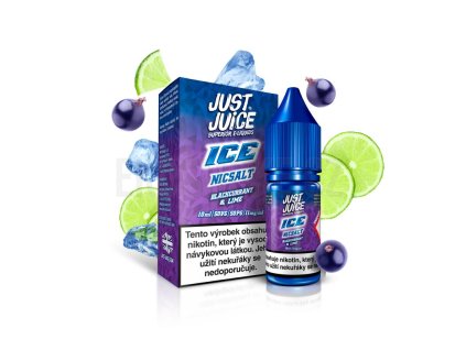 Just Juice Salt ICE Blackcurrant & Lime (Ledový černý rybíz & limetka) 10ml 20mg
