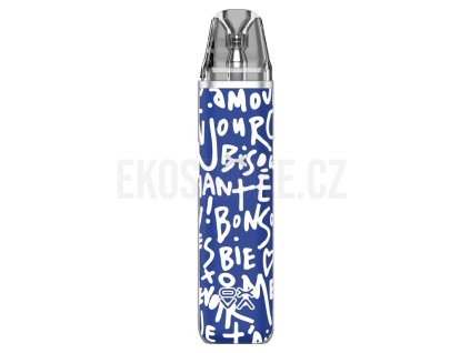 Speciální modrobílá graffiti varianta OXVA Xlim Go pod kit s originálním designem a transparentní cartridge