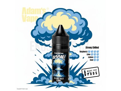 Příchuť Adam's Vape Boom S&V Blue Raz Lime objem 5ml  Chladivá modrá malina s citrusy