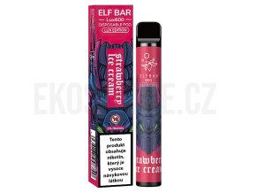 Elf Bar 600 Lux Edition - 20mg - Strawberry ICE Cream (Jahodová smetanová zmrzlina), produktový obrázek.