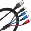USB datový a nabíjecí kabel 4v1 2x USB-C /1x micro USB / 1x Lighting - 2.8A, produktový obrázek.