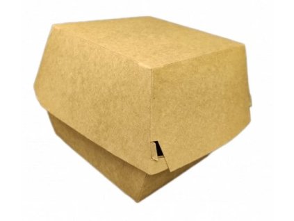 Papírová krabička na hamburger Kraft 110x110x110mm XL (50ks)