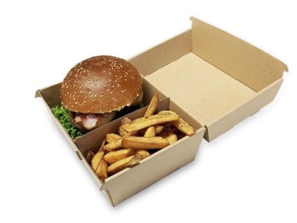 Burger Box double/box na hamburger s extra složkou 200x130x110 bez potisku(100ks)