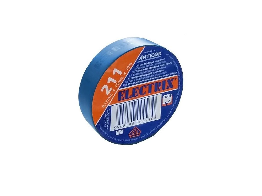 Izolační páska PVC 15mm 10m modrá