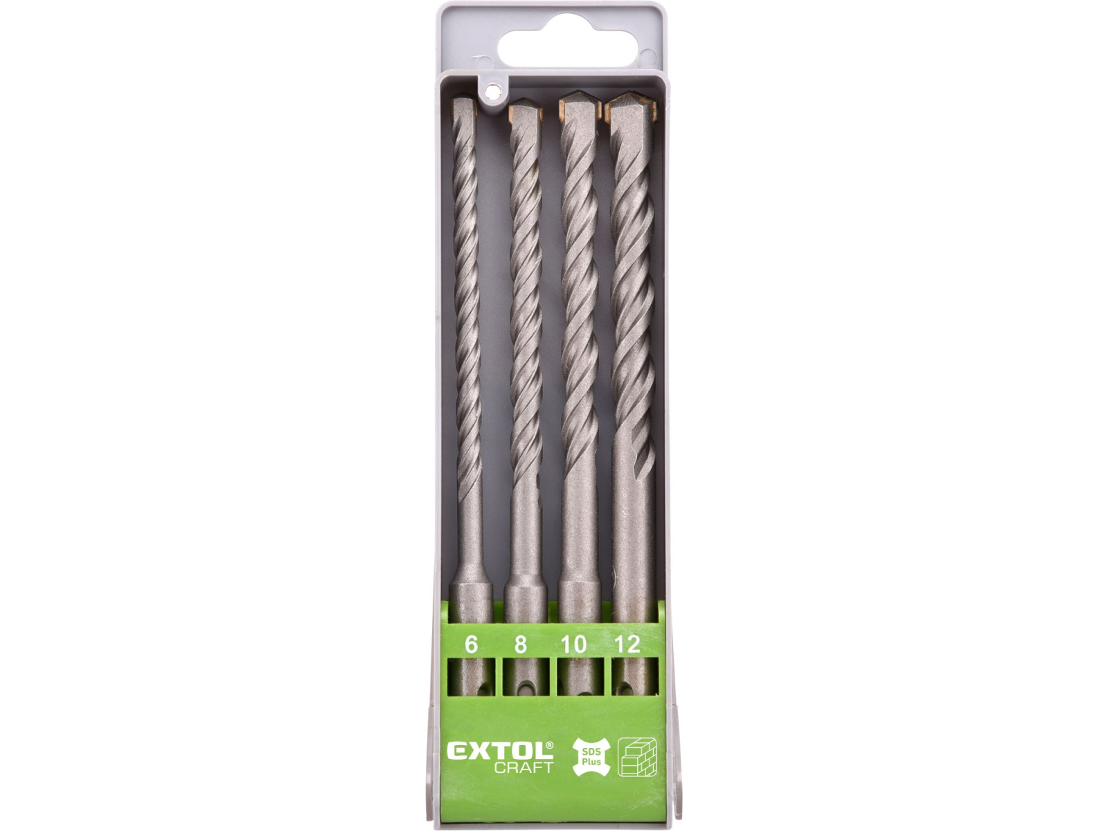 Vrtáky SDS-plus do betónu, sada 4ks 6-12x160mm