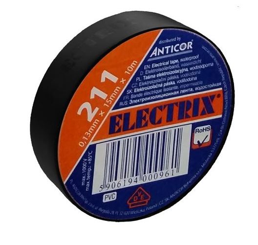 Izolačná páska PVC 15mm / 10m čierna
