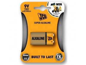 JCB SUPER alkalická baterie 6LR61 9V, blistr 1 ks