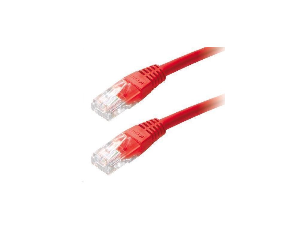 XtendLan patch kábel Cat5E, UTP - 0,25m, červený (predaj po 10 ks)
