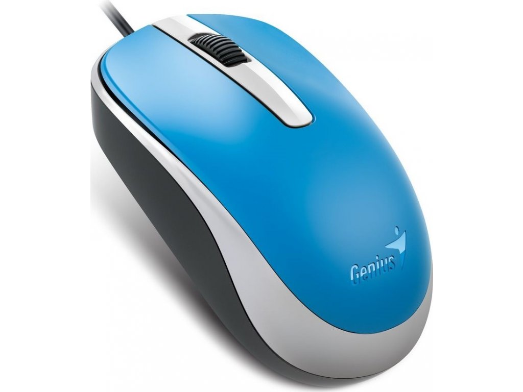 Myš GENIUS DX-120, drôtová, 1200 dpi, USB, modrá