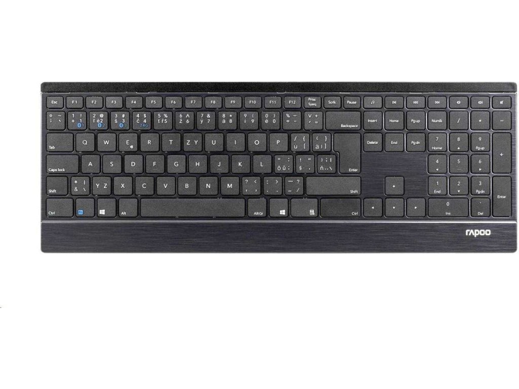 RAPOO klávesnice E9500M Multi-mode Wireless Ultra-slim Keyboard Black ...