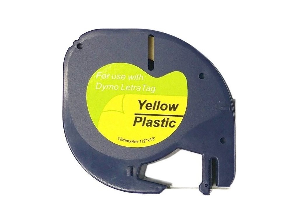 Páska Xerox kompatibilná s DYMO 59423, 12 mm x 4 m, čierna tlač / žltý podklad, LetraTag, plast - ALLPRINT