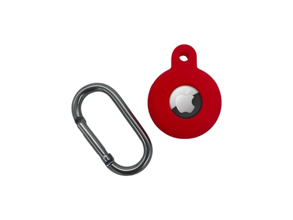 Silikonové pouzdro s háčkem pro AirTag červené