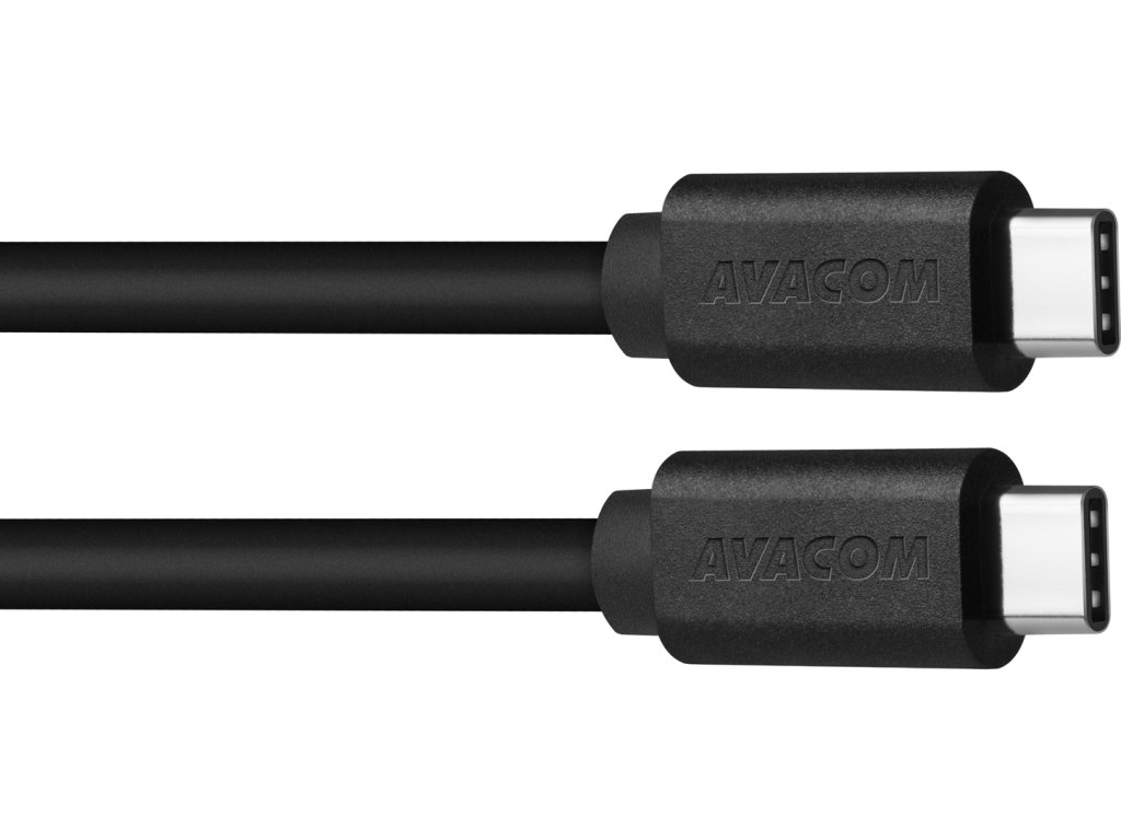 Dátový a nabíjací kábel USB Type-C na USB Type-C, 100 cm, čierny