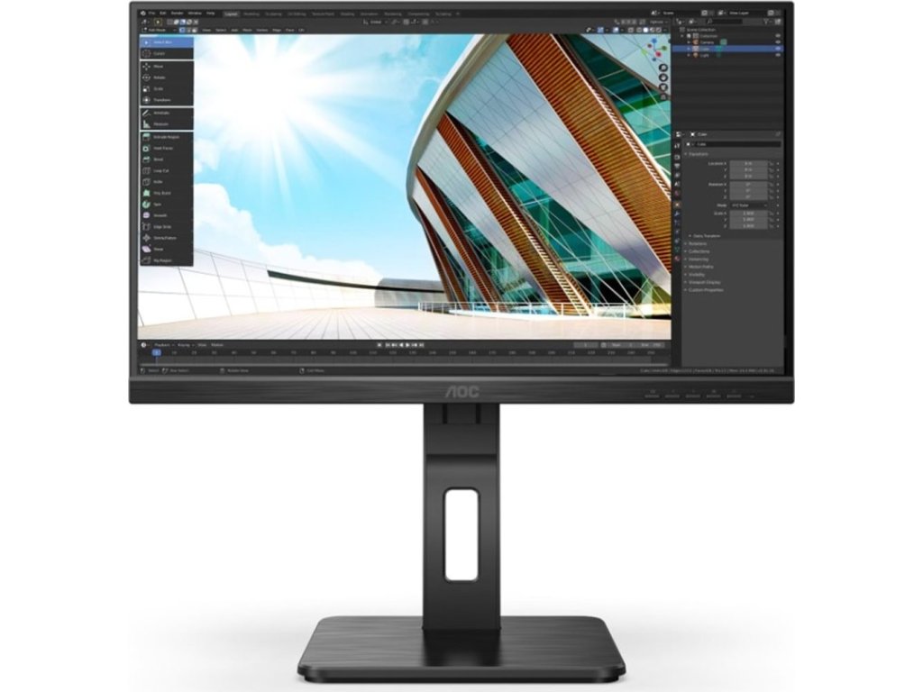 AOC MT IPS LCD WLED 23,8" Q24P2Q - panel IPS, 2560x1440, D-Sub, HDMI, DP, USB, reproduktory, pivot