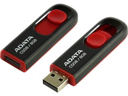 ADATA Flash Disk 8GB C008, USB 2.0 Klasická, čierna