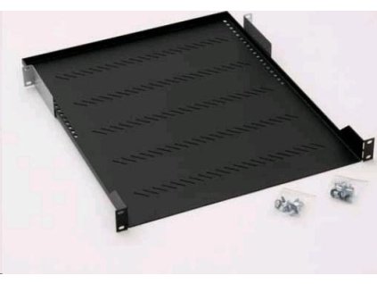 TRITON Regál s perforáciou 19", 1U/750 mm, nosnosť 40 kg, sivý