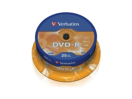 VERBATIM DVD-R(25-balenie)Vreteno/bežný maloobchod/16x/4.7GB