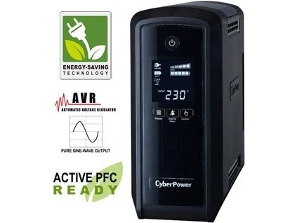 CyberPower PFC SineWave LCD GP UPS 900VA/540W, zásuvky Schuko