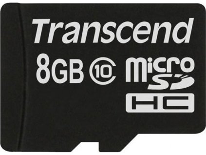 Karta TRANSCEND MicroSDHC Class 10 8GB, bez adaptéra