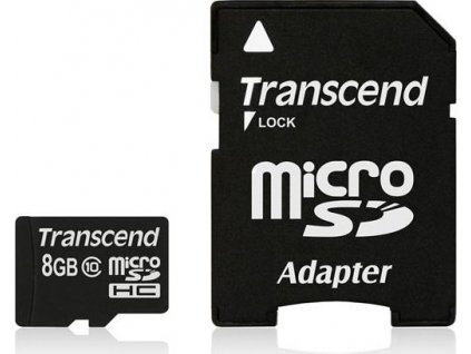 Karta TRANSCEND MicroSDHC 8 GB triedy 10 + adaptér