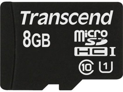 TRANSCEND MicroSDHC 8GB Premium, Class 10 UHS-I 300x, bez adaptéra