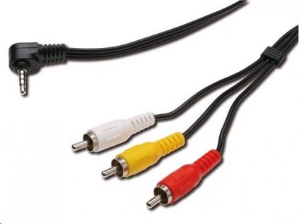 PREMIUMCORD Audio/video kábel 3,5 mm Jack 4pin - 3x Cinch 1,5 m (M/M)