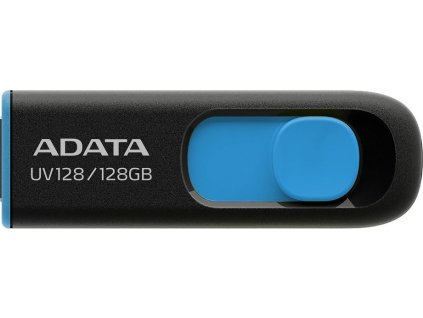 ADATA Flash disk 128GB UV128, USB 3.1 Dash Drive (R:90/W:40 MB/s) čierna/modrá
