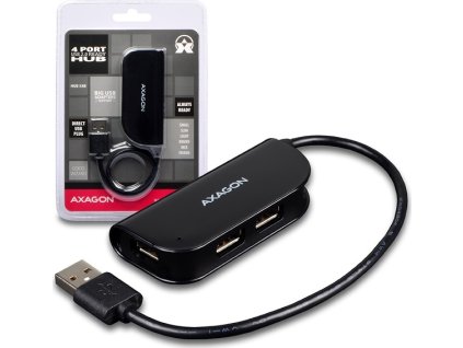 AXAGON HUE-X4B, 4x USB2.0 READY náboj, čierny