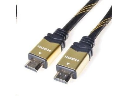 PREMIUMCORD Gold HDMI High Speed + Ethernet kábel (v1.4), opletené, pozlátené konektory, 2 m