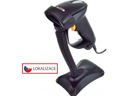 Virtuos CCD čítačka HT-310A s veľkým dosahom, USB (klávesnica/RS232), stojan , čierna