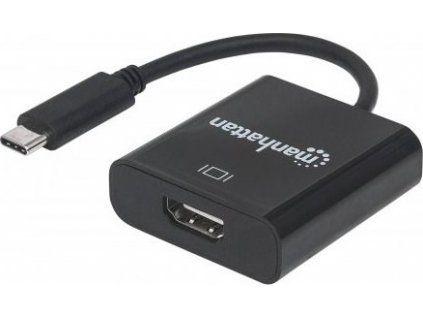 Prevodník MANHATTAN z USB 3.1 na HDMI (Type-C samec na HDMI samica, čierna) PC / Apple MacBook