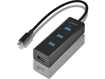 AXAGON HUE-S2C, 4x USB 3.0 CHARGING hub, micro USB nap. konektor, kábel USB-C 40cm