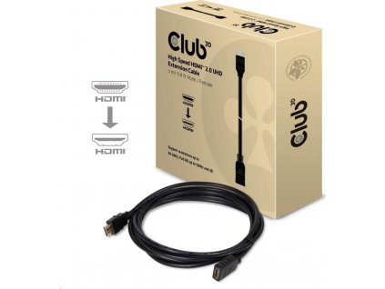 Predlžovací kábel HDMI Club3D 2.0, 4K60Hz UHD (M/F), 3 m