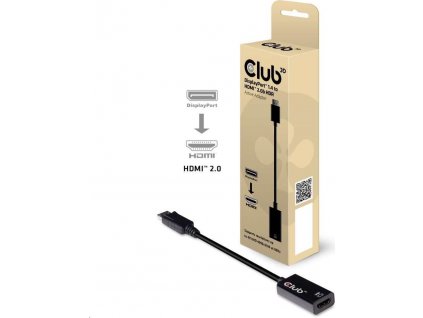 Club3D Active DisplayPort adaptér 1.4 na HDMI 2.0b, HDR, 19cm