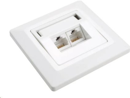 Solarix Zasuvka Solarix CAT5E UTP 2 x RJ45 pod omietku biela