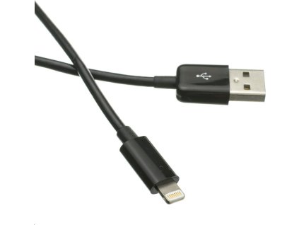Kábel C-TECH USB 2.0 Nabíjací a synchronizačný kábel Lightning (IP5 a vyšší), 2 m, čierny