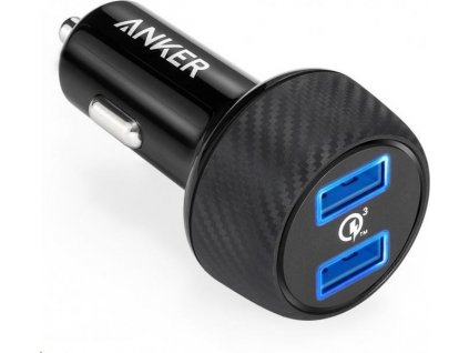 Anker PowerDrive Speed s dvoma nabíjačkami Quick Charge 3.0 portov, farba čierna
