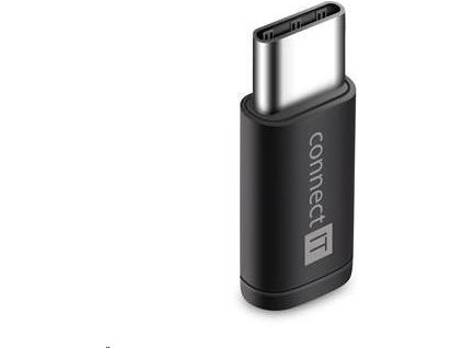 Adaptér CONNECT IT Wirez, USB-C samec > Micro USB, čierny/čierny