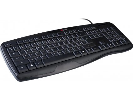 C-TECH Klávesnice KB-107 USB, ERGO,  černá, CZ/SK