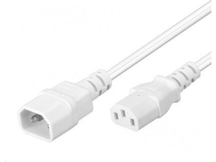PREMIUMCORD Predlžovací kábel 230V, C13-C14, biely 2m