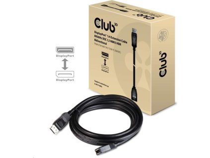 Club3D Predlžovací kábel DisplayPort 1.4 8K 60Hz DSC 1.2 HBR3 HDR obojsmerný (M/F), 3m