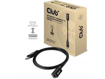 Club3D Prodlužovací kabel Mini DisplayPort 1.4 na DisplayPort 8K 60Hz DSC 1.2 HBR3 HDR Bidirectional (F/M), 1m