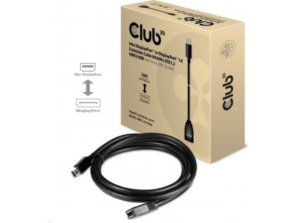 Club3D Prodlužovací kabel Mini DisplayPort 1.4 na DisplayPort 8K 60Hz DSC 1.2 HBR3 HDR Bidirectional (M/F), 1m